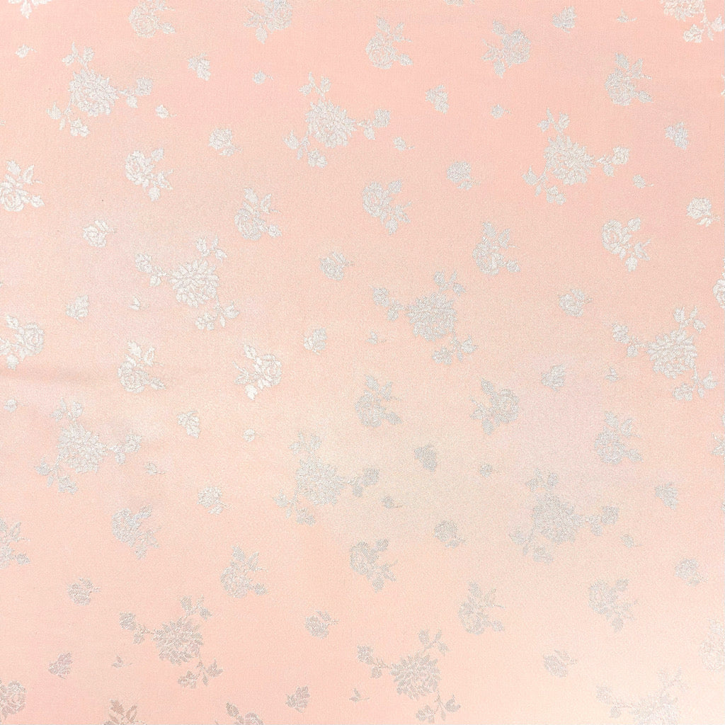 Blush Meadow Jacquard Satin Fabric