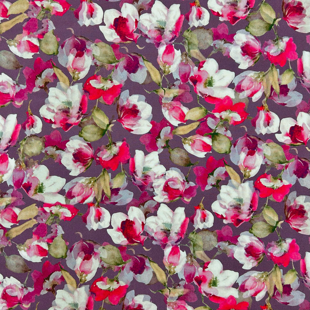 Dusky Blossom Viscose Fabric
