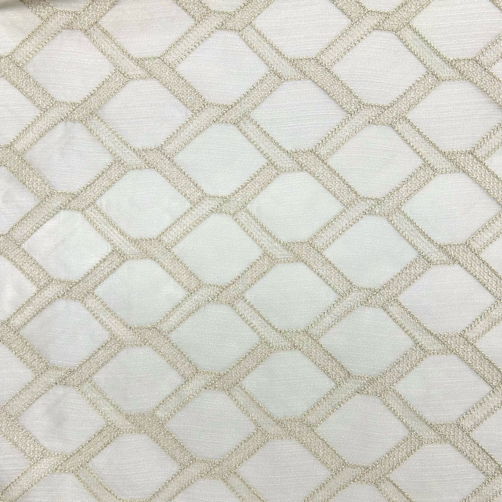 Checkered Embroidery Curtain Voile Fabric