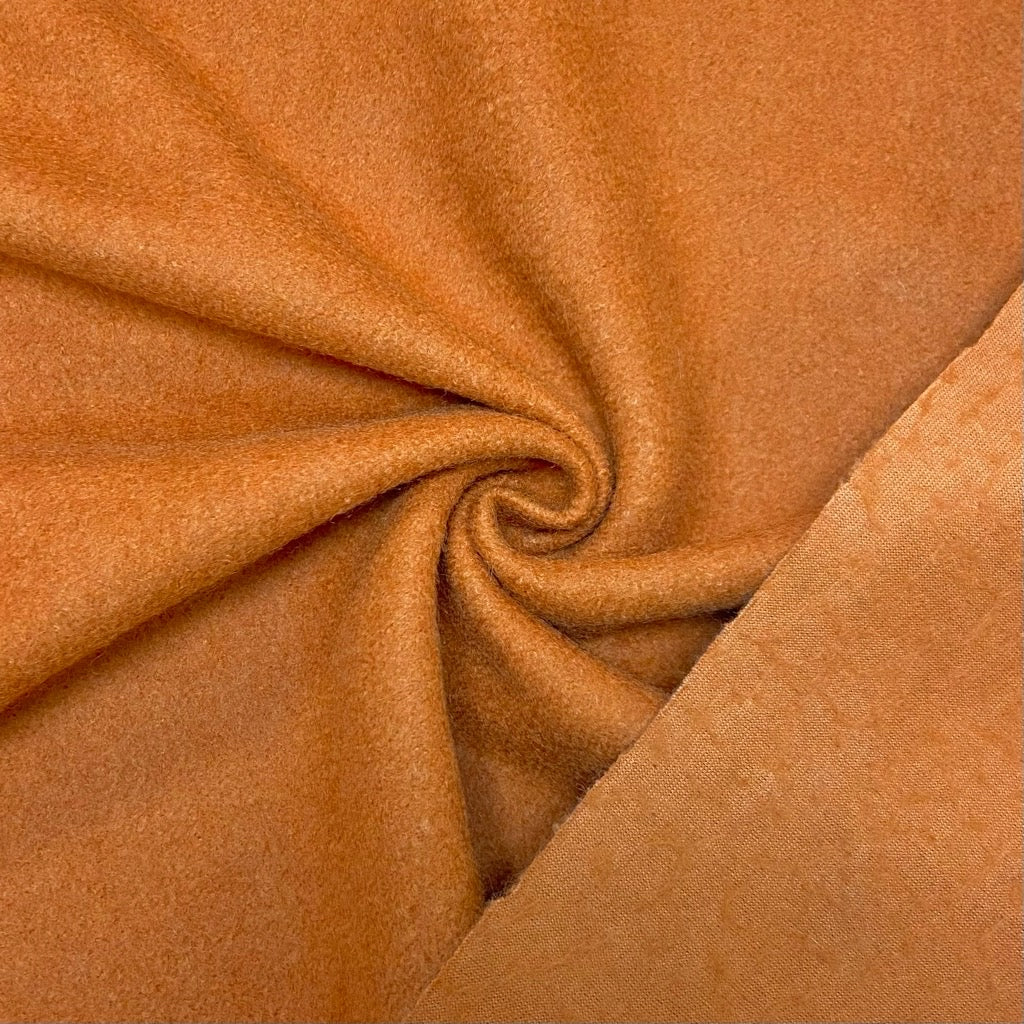 Burnt Orange Wool Mix Fabric
