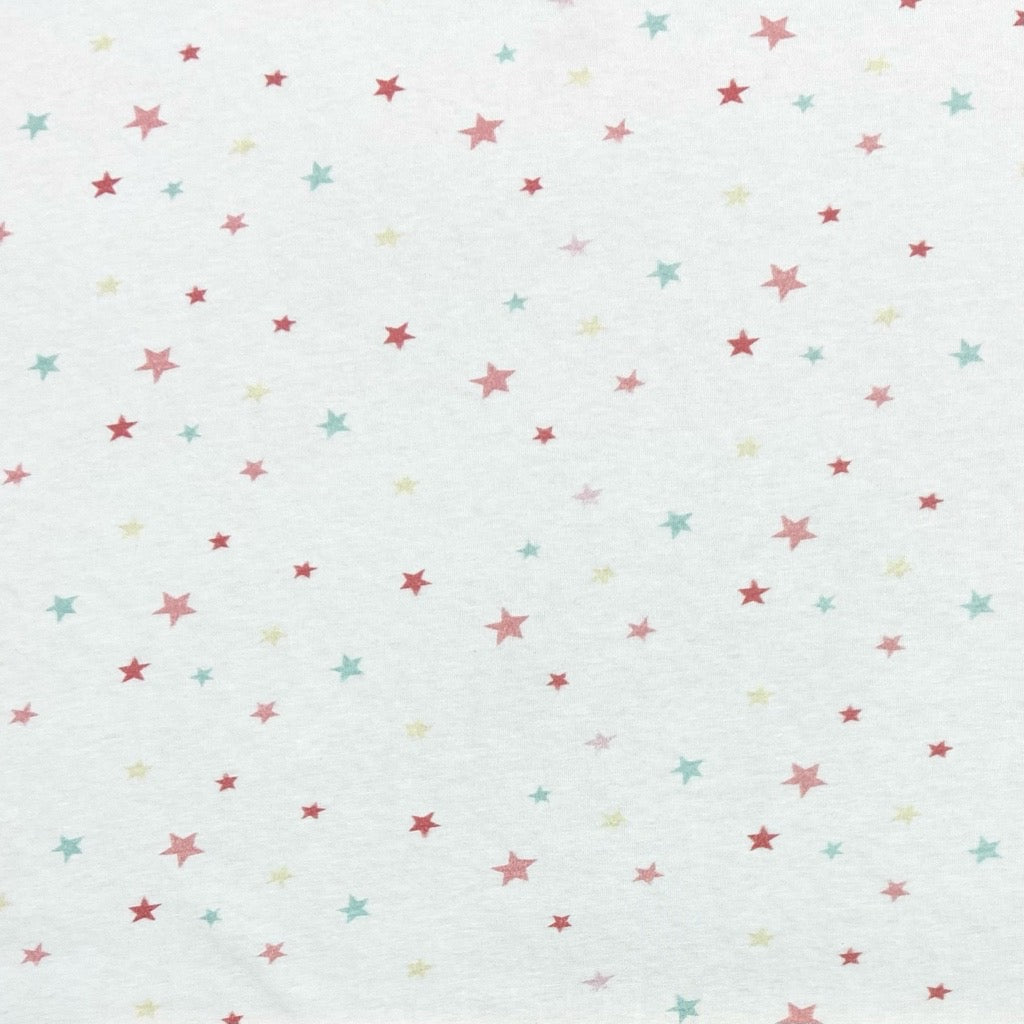 Colour-Burst Stars 100% Cotton Jersey Fabric