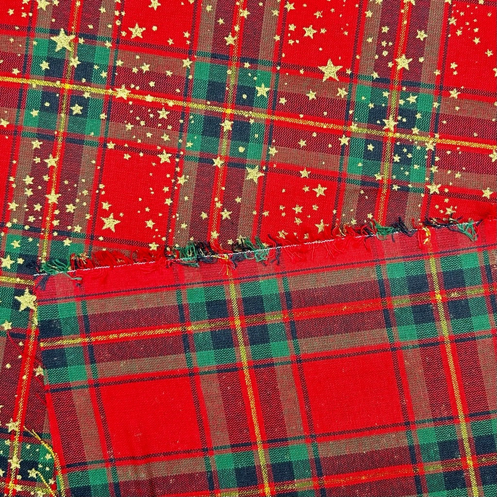 Starry Tartan Christmas Cotton Fabric