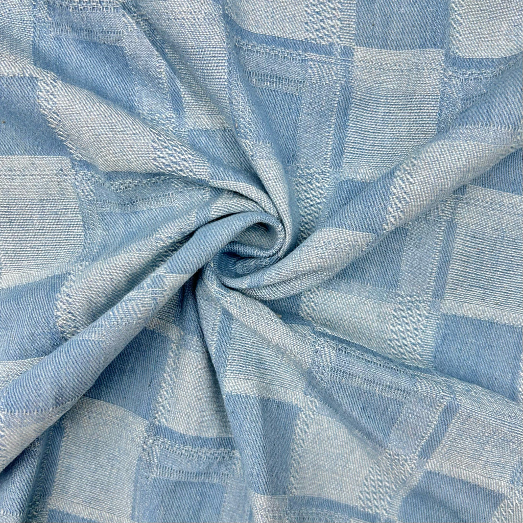 Shadow Check Jacquard Denim Fabric