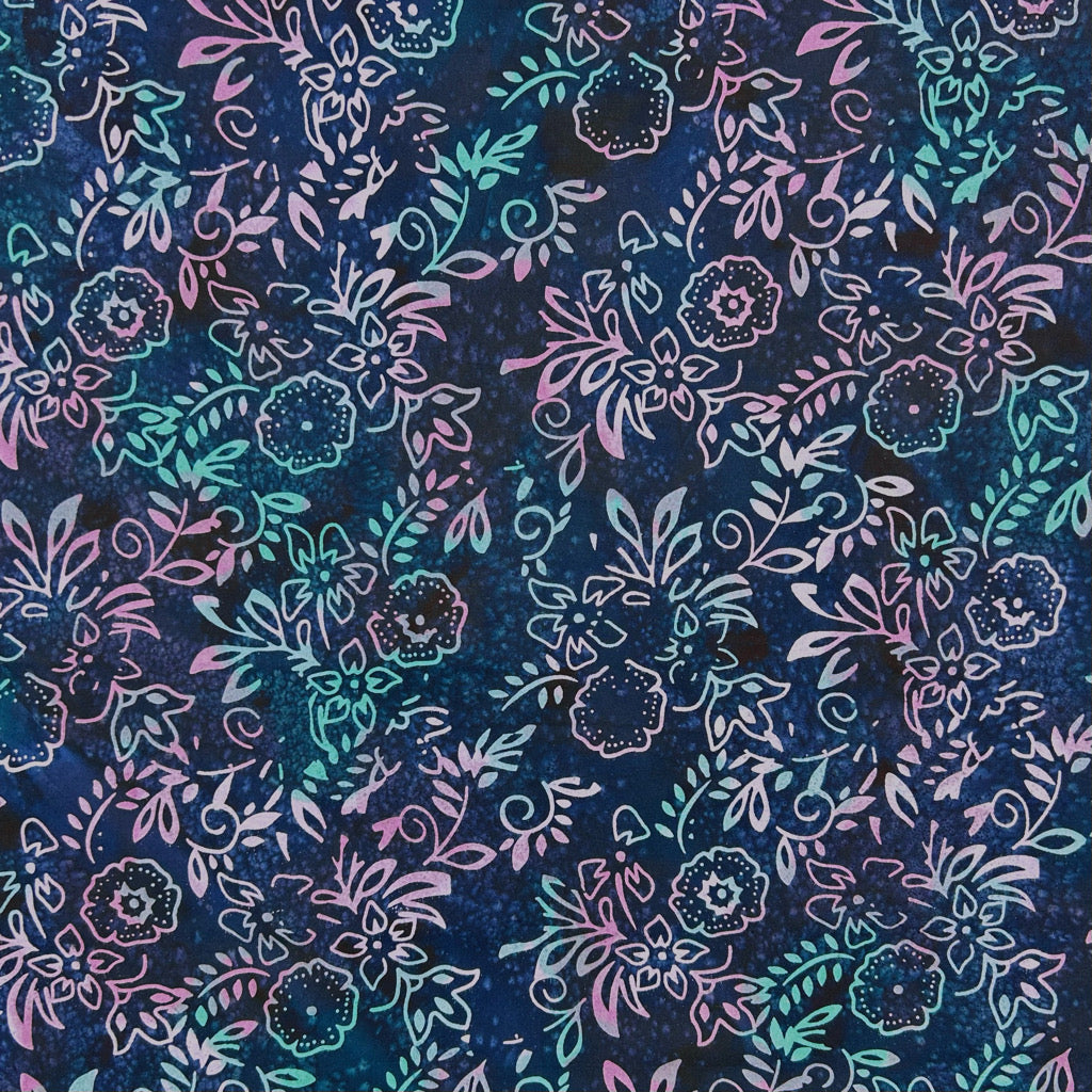 Floral Vines Cotton Batik Fabric