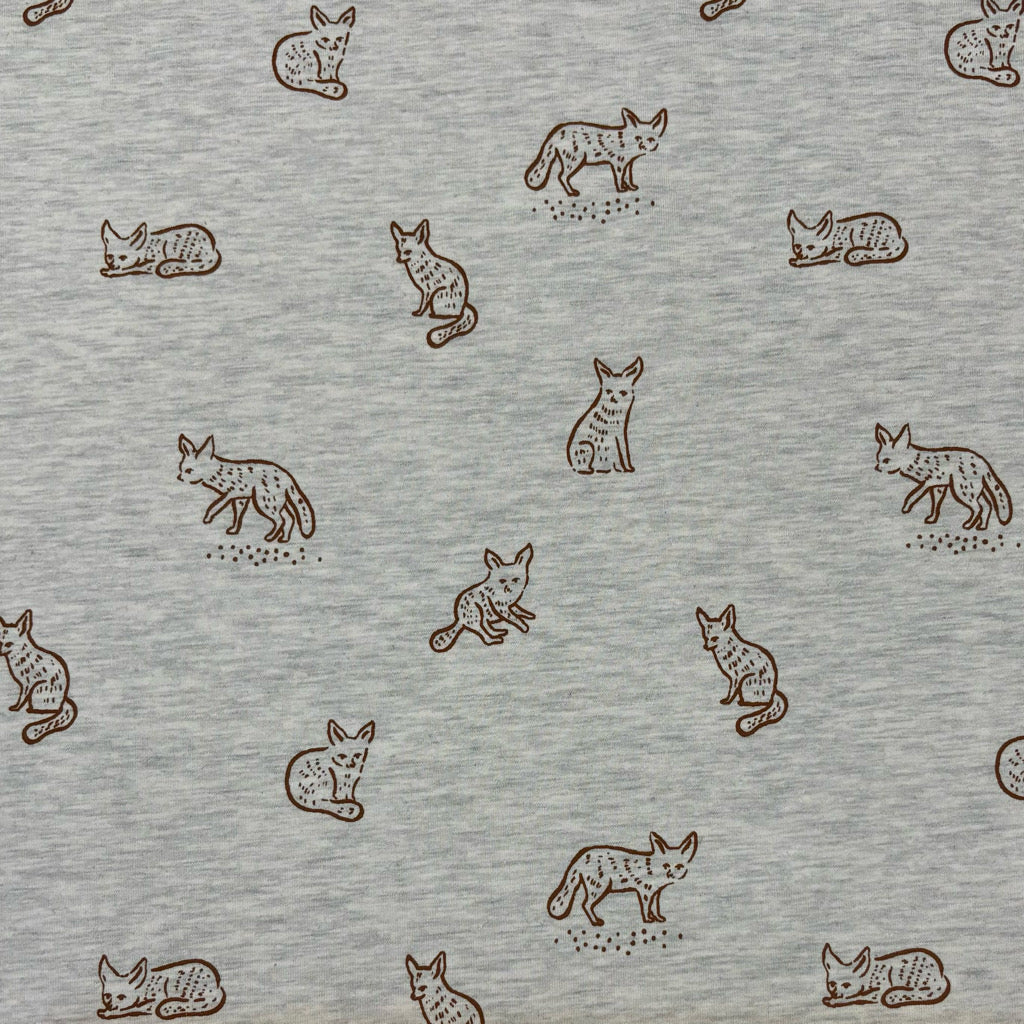 Foxes Melange Cotton Jersey Fabric