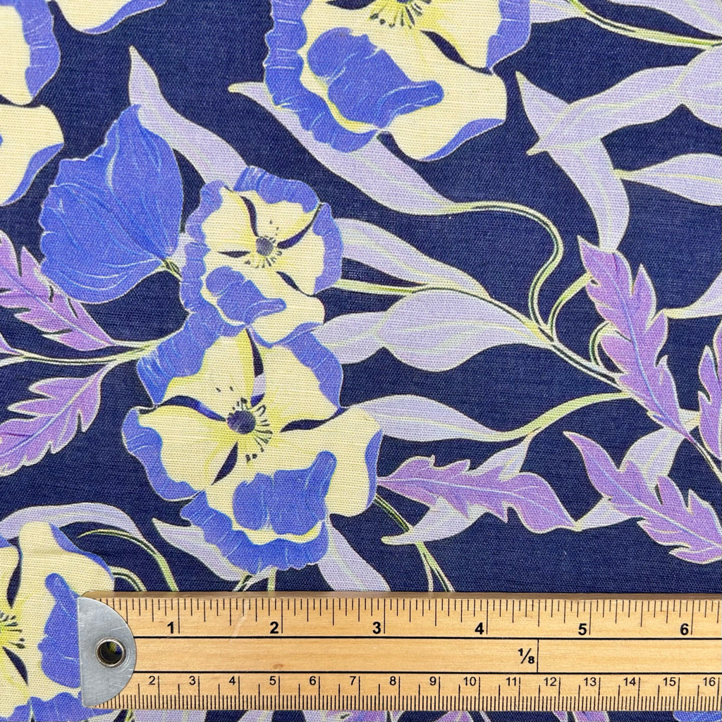 Evening Blossom Bamboo Linen Blend Fabric