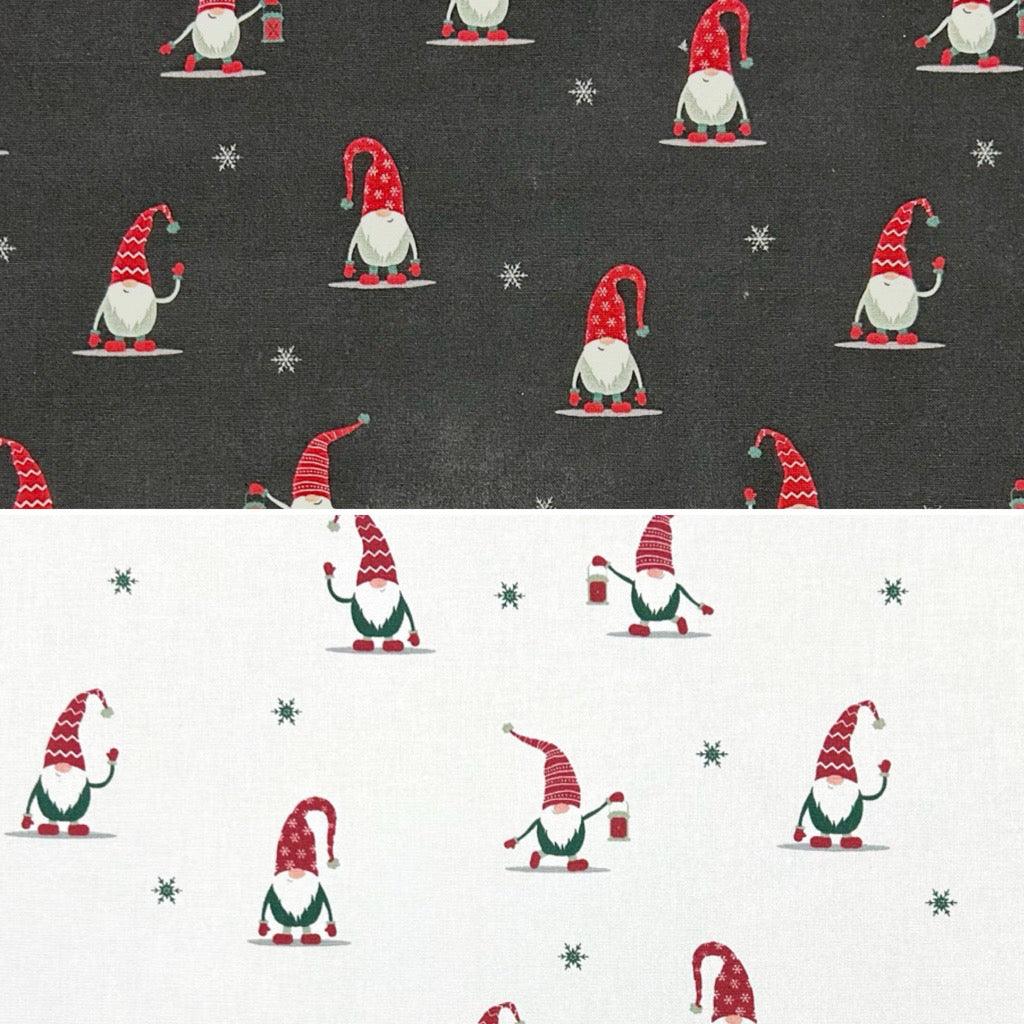 Christmas Gnomes Cotton Canvas Fabric - Pound Fabrics