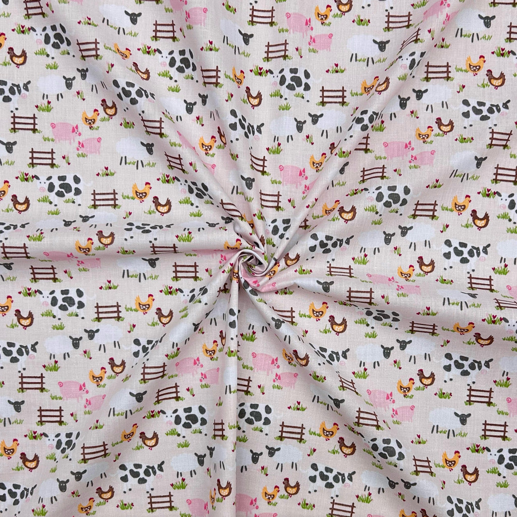 Farm Animals Polycotton Fabric - Pound Fabrics