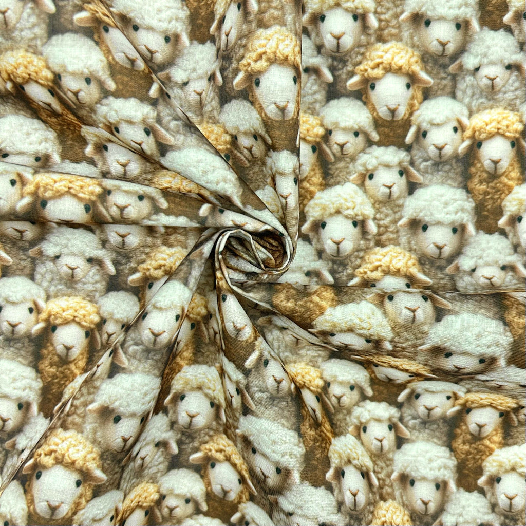 Wooly Bunch Polycotton Fabric