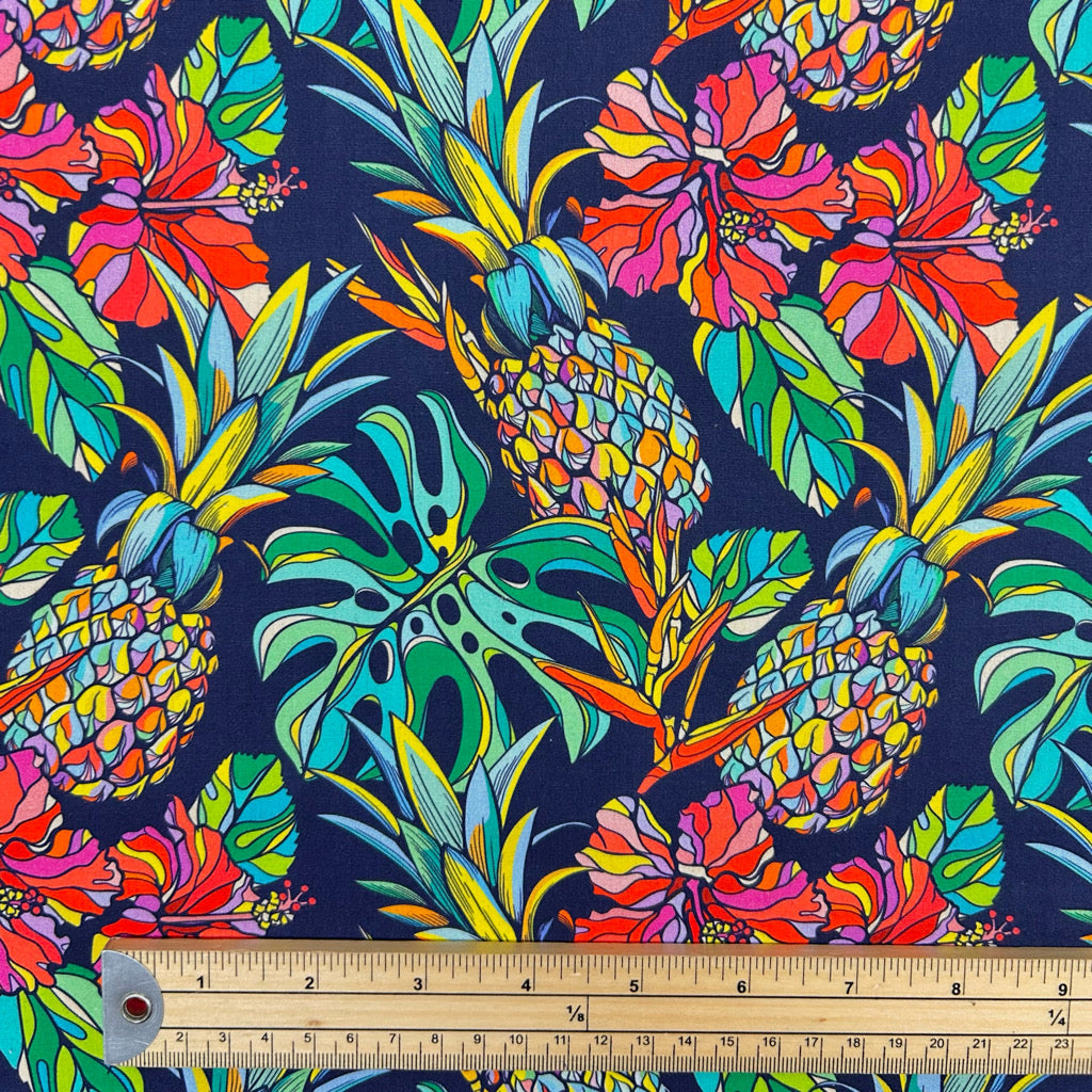 Beach Party Rose &amp; Hubble Cotton Poplin Fabric