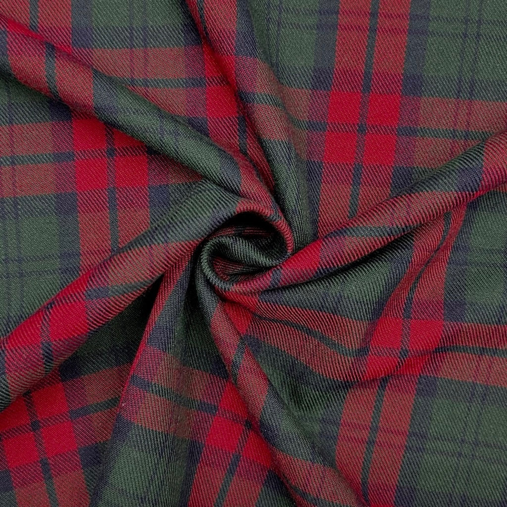 Highland Check PolyViscose Tartan Fabric