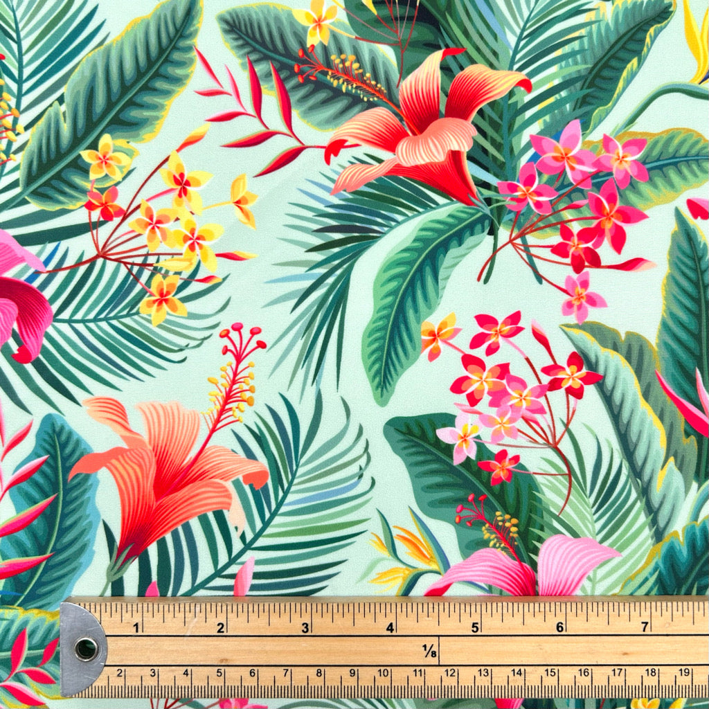 Paradise Leaves Swimwear Jersey Fabric