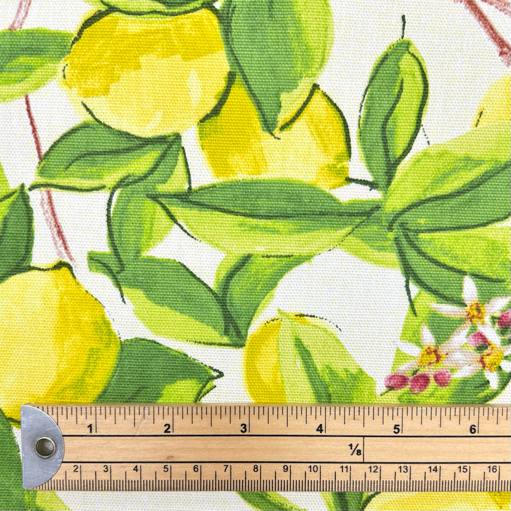 Lemon Pop Cotton Canvas Fabric