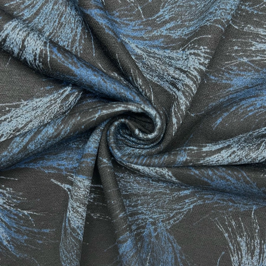 Flowing Feathers Digital Modal-Touch Jersey Fabric