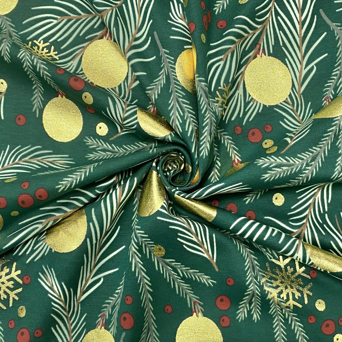 Christmas Bells Cotton Jersey Fabric