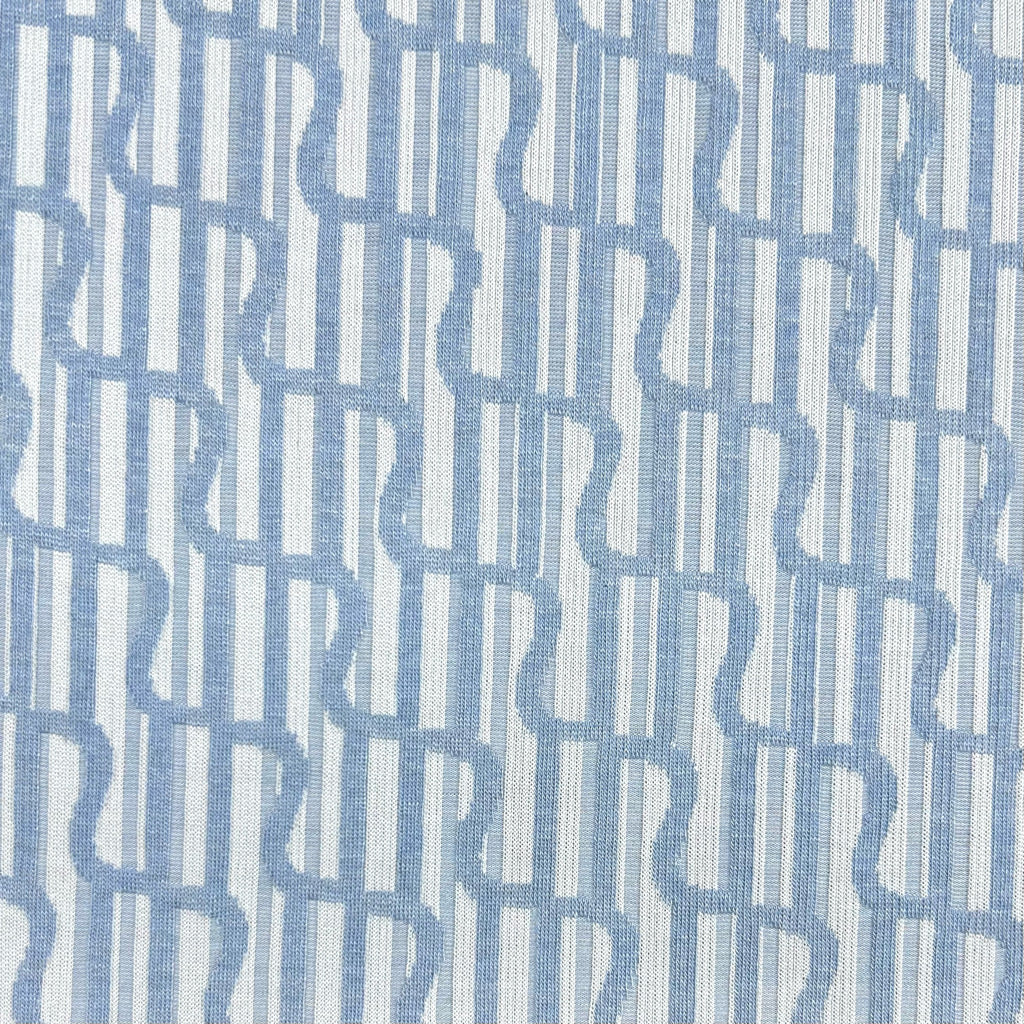 Blue Waves Ribbed Jersey Fabric - Pound Fabrics