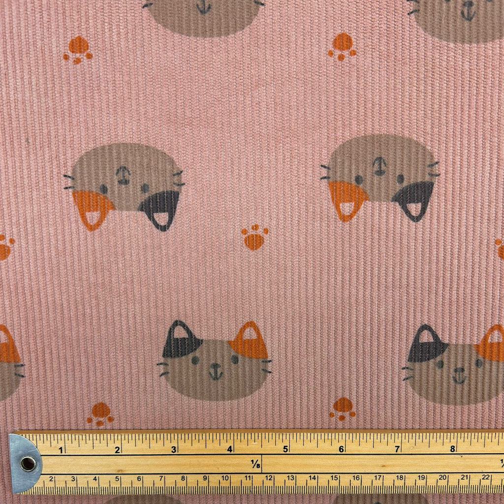 Cozy Cats Stretch Corduroy Fabric