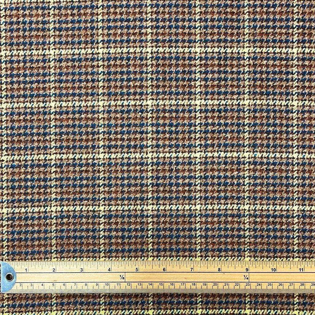 Beige/Cream Dogtooth Checkered Wool Blend Fabric - 2 metres for £9.95 #34 - Pound Fabrics