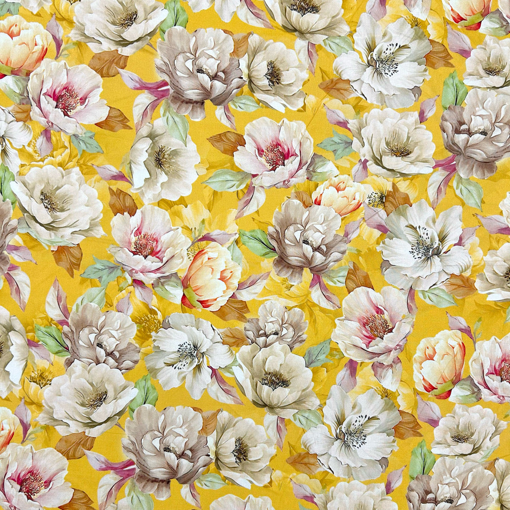 Vintage Peony Viscose Fabric