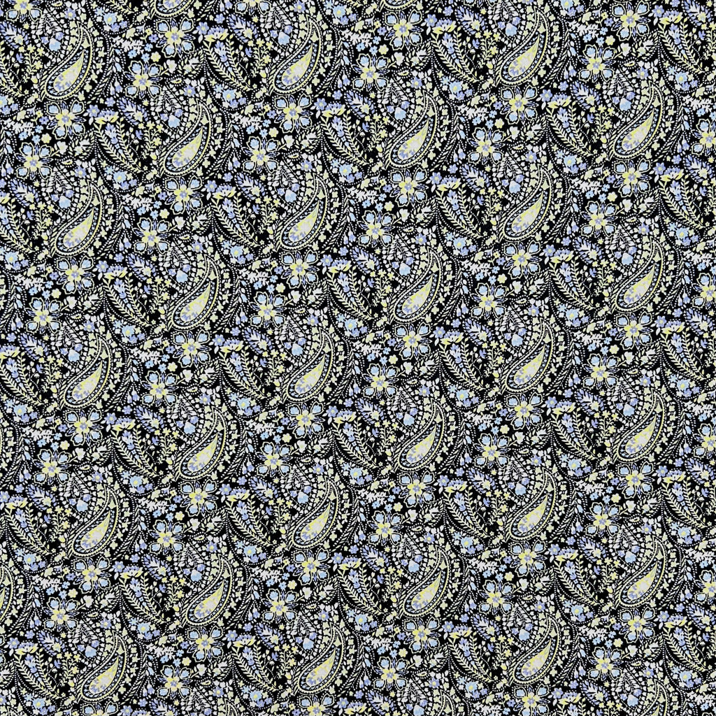 Classic Paisley Rose & Hubble Cotton Poplin Fabric