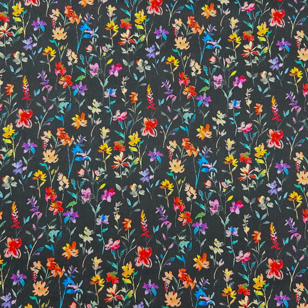 Wildflower Sprigs Cotton Sateen Fabric