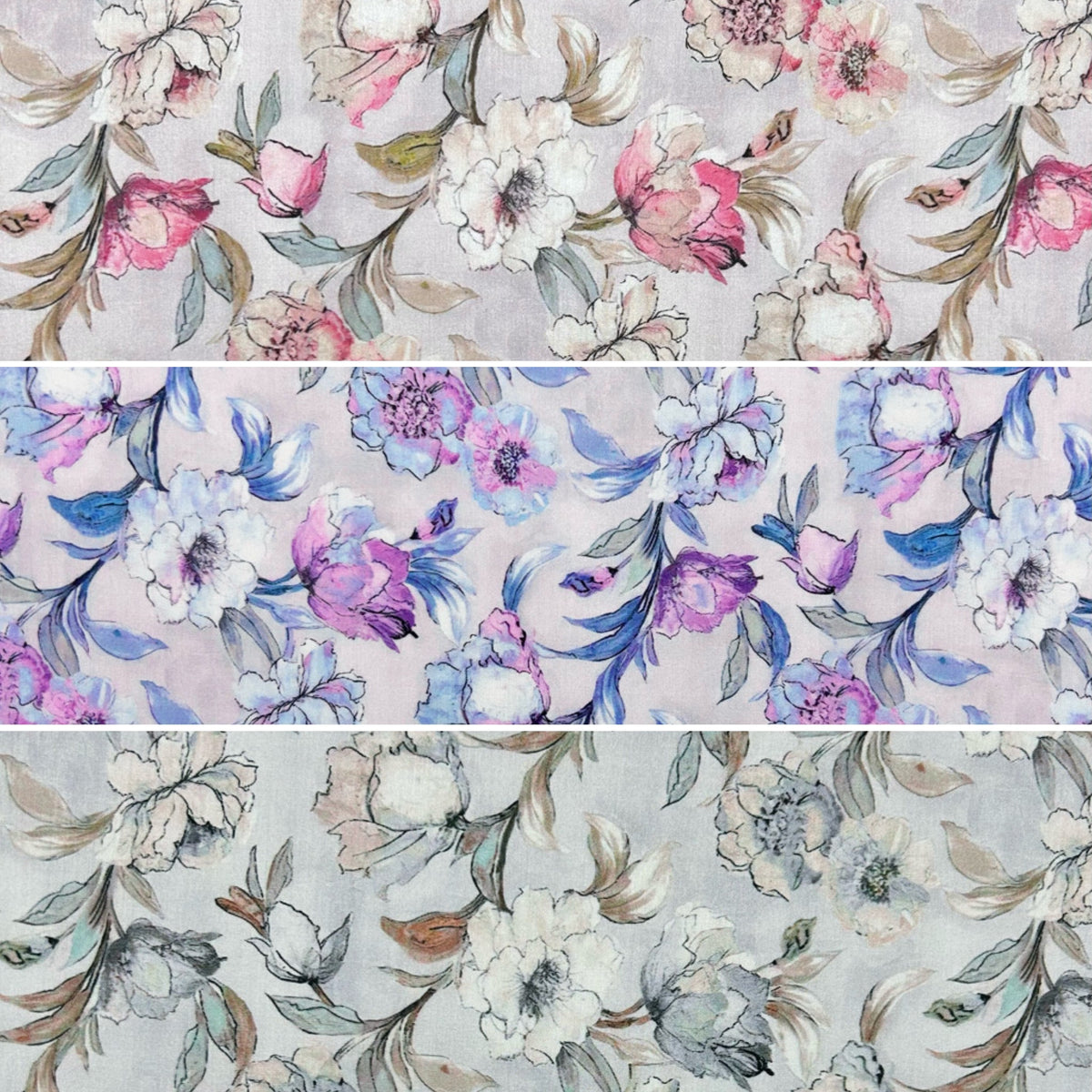 Delicate Petals Cotton Lawn Fabric