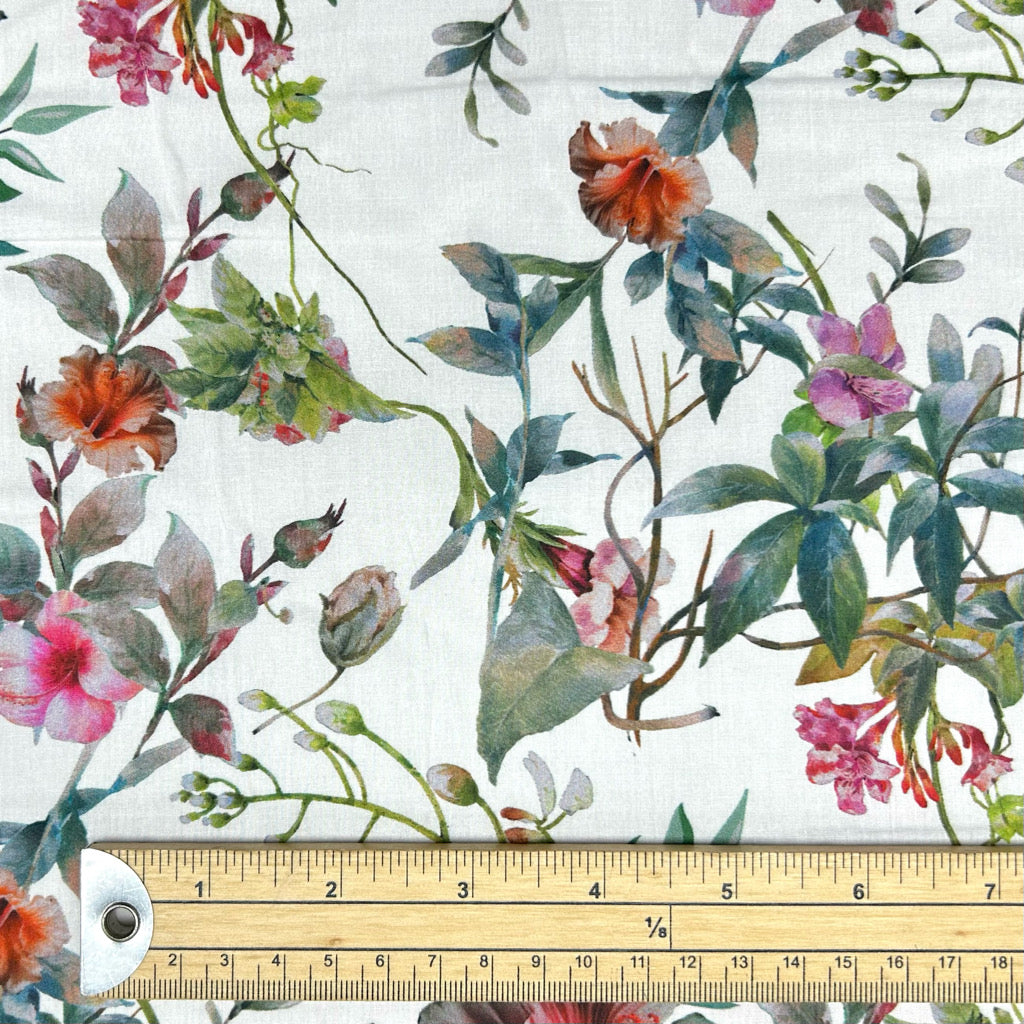 Watercolour Vine Cotton Lawn Fabric