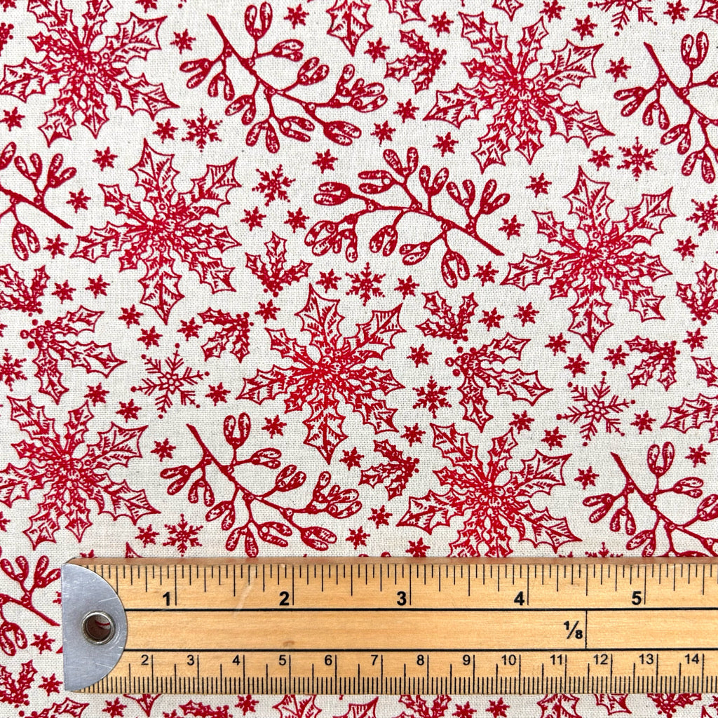 Holly Sprigs Christmas Cotton Fabric