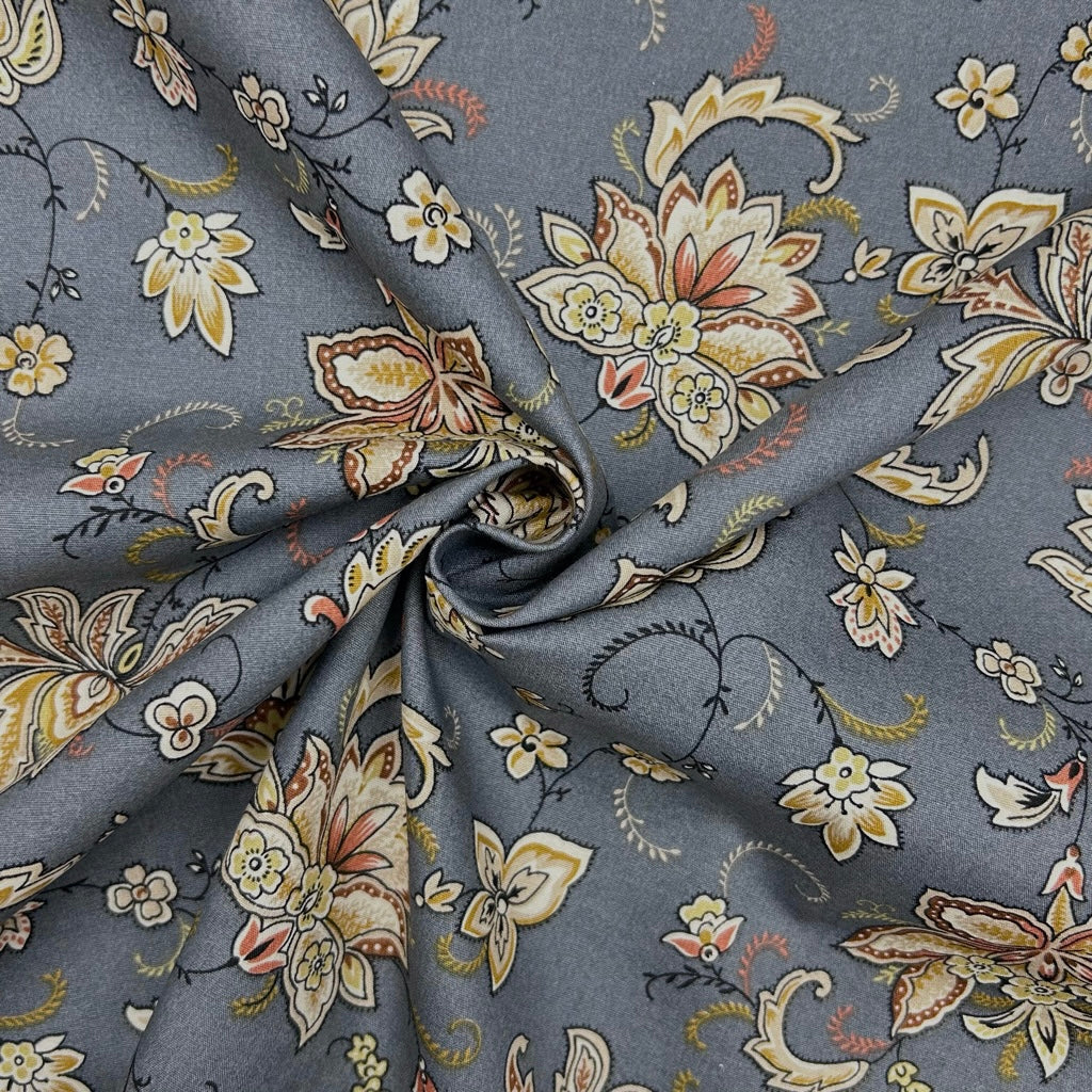 Persian Garden Rose & Hubble Cotton Poplin Fabric