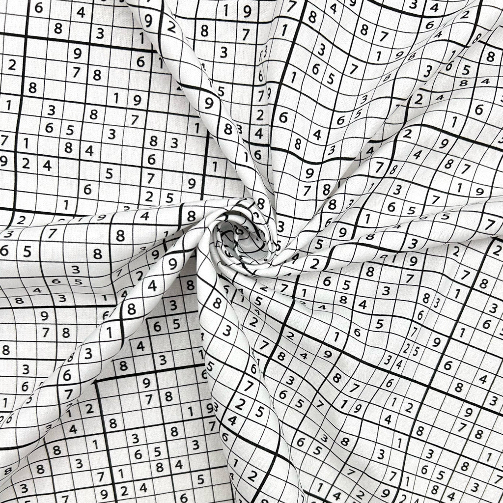 Number Puzzle Cotton Poplin Fabric