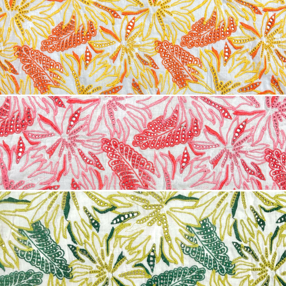 Shadow Work Embroidered Cotton Fabric