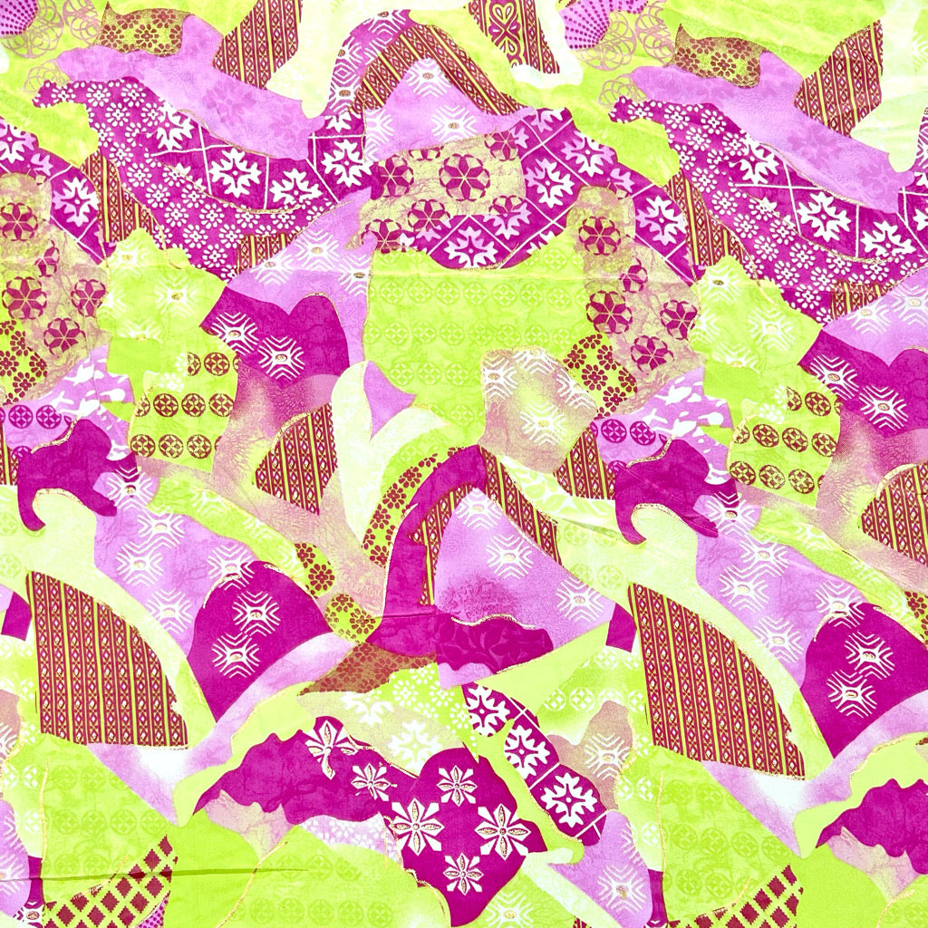 Mixed Panels Silky Polyester Fabric
