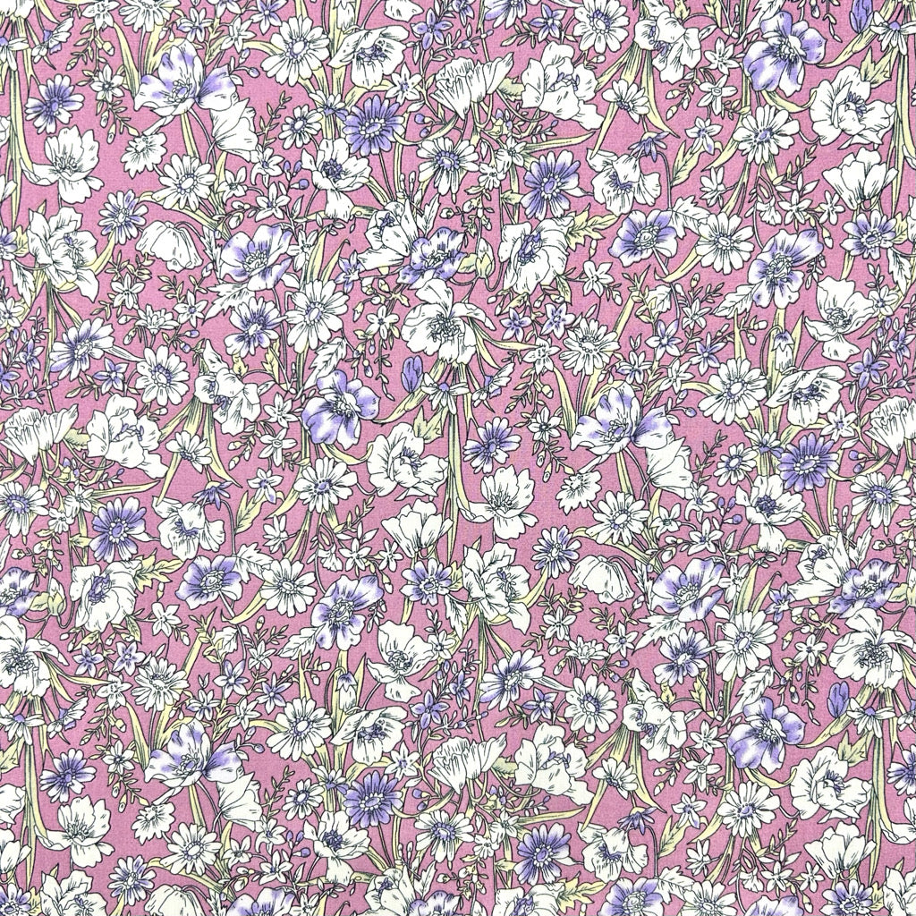 Countryside Garden Rose & Hubble Cotton Poplin Fabric