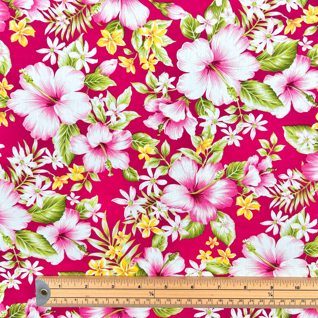 Old Rose Garden Rose &amp; Hubble Cotton Poplin Fabric