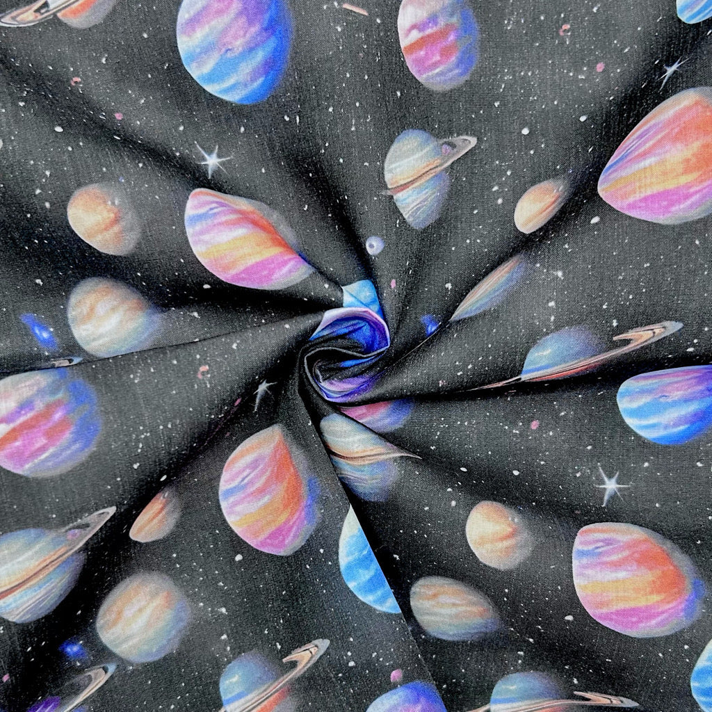 Cosmic Planets Polycotton Fabric
