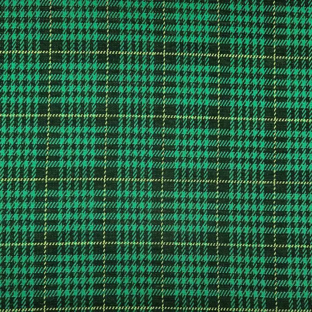 Green and Black Checkered Knit Fabric - Pound Fabrics