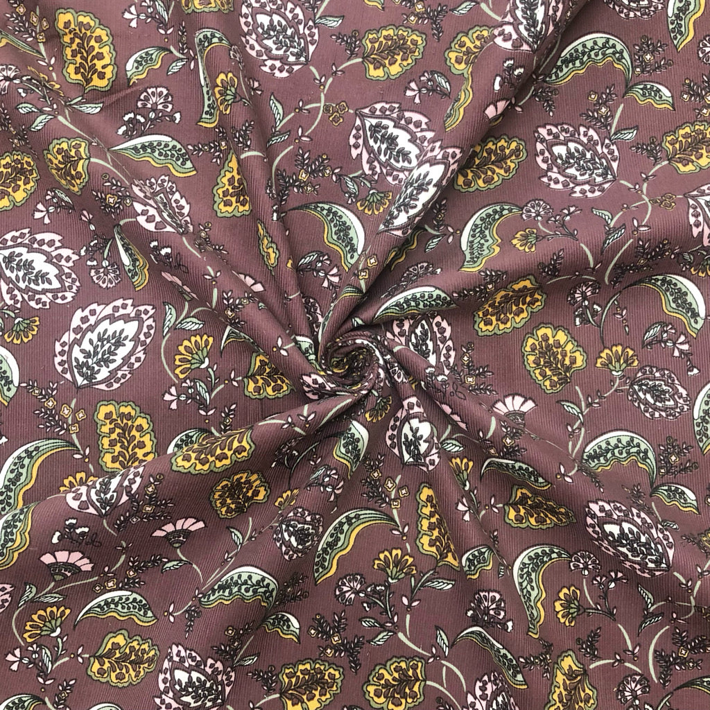 Pretty Flowers Needlecord Fabric