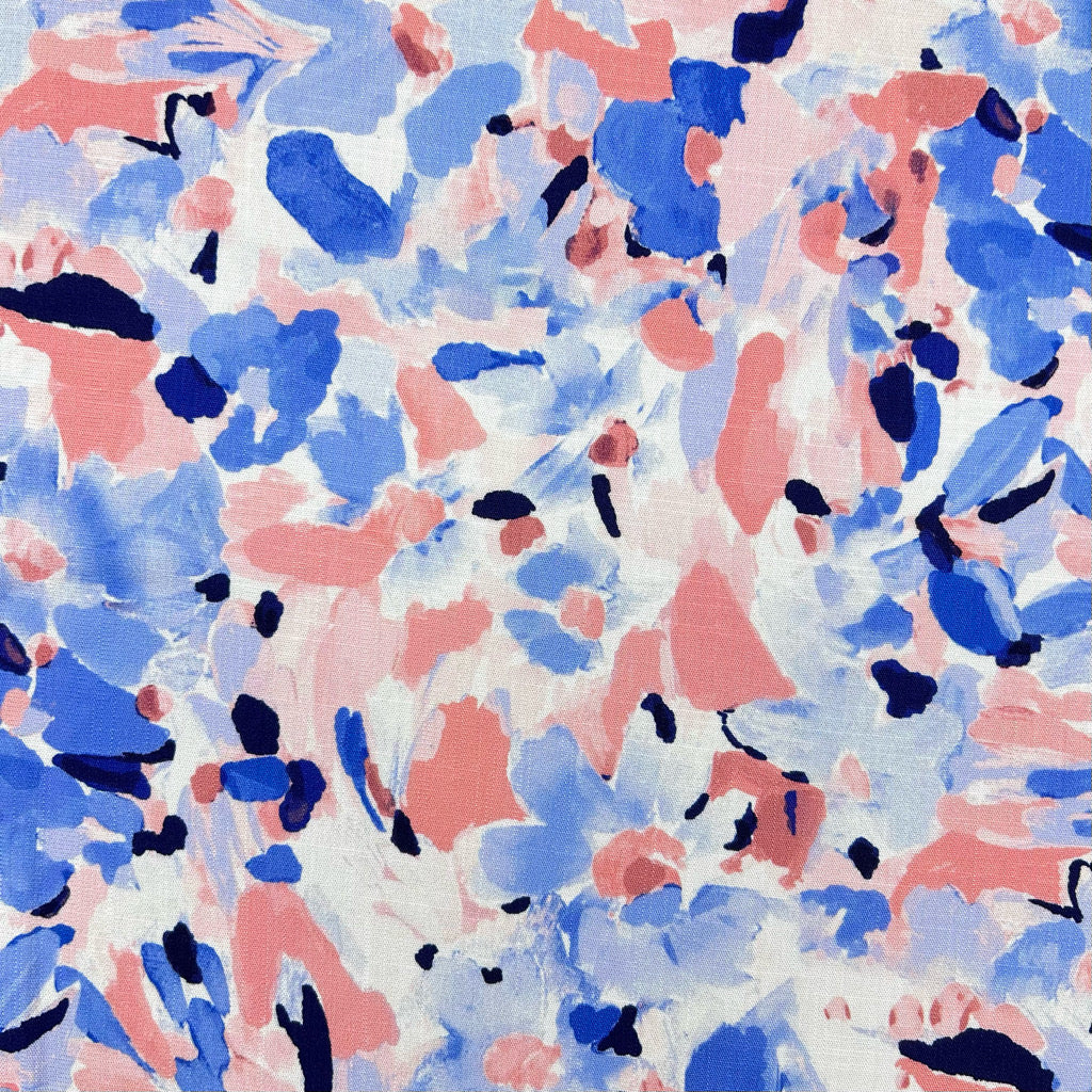 Petal Drift Stretch Linen Mix Fabric
