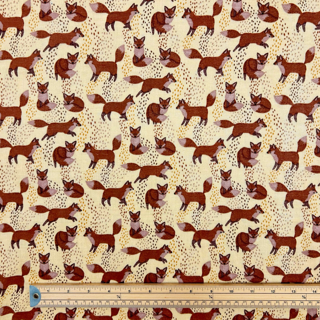 Foxes Flat Double Gauze Fabric