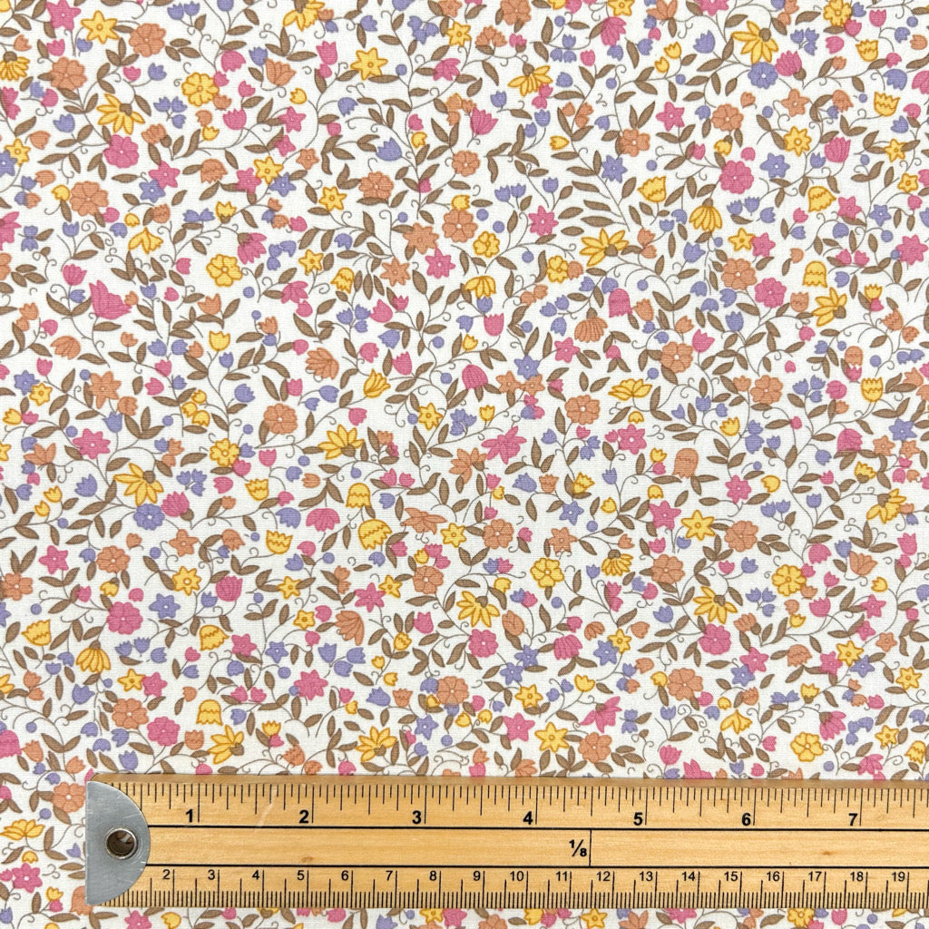 Secret Wildflowers Rose & Hubble Cotton Poplin Fabric