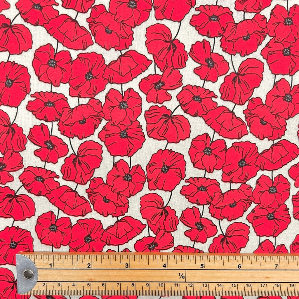 Poppy Petals Polycotton Fabric