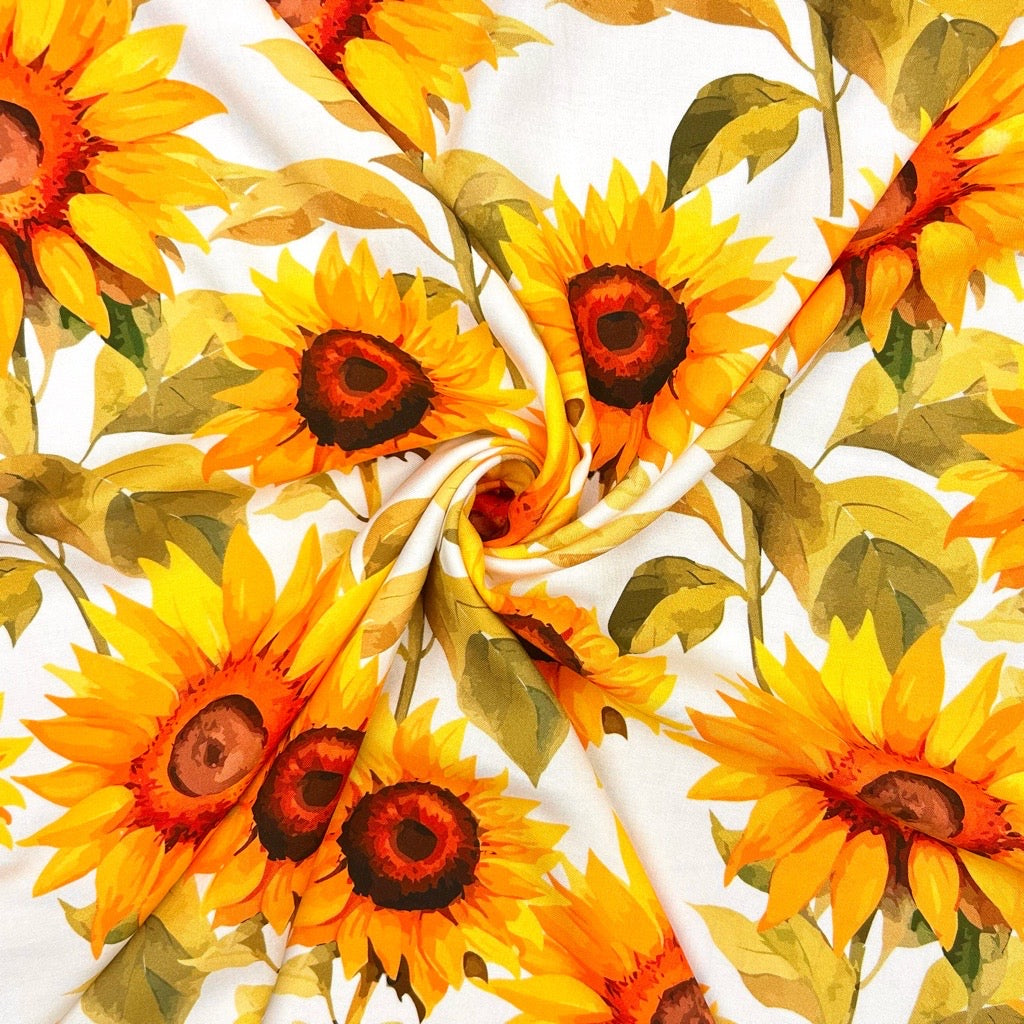 Sunny Bloom Viscose Challis Fabric
