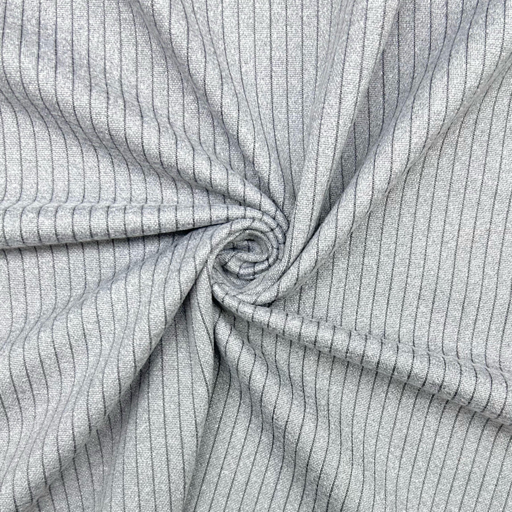 Narrow Stripes Brushed Soft Knit Fabric