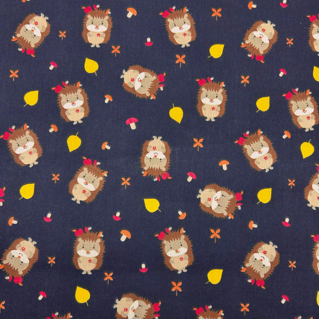 Playful Hedgehogs Polycotton Fabric