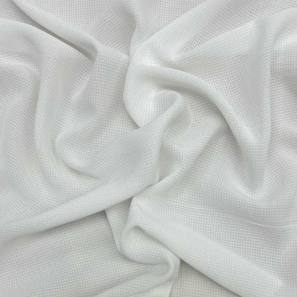 Mini Checkered Ivory Georgette Fabric