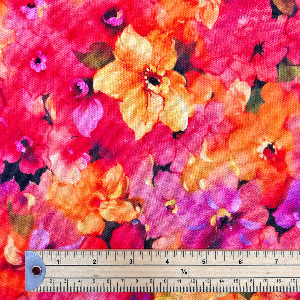 Flower Fusion Linen Viscose Fabric