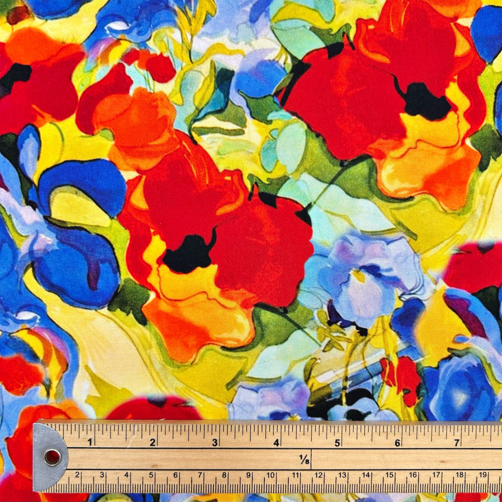 Floral Splash Viscose Satin Fabric
