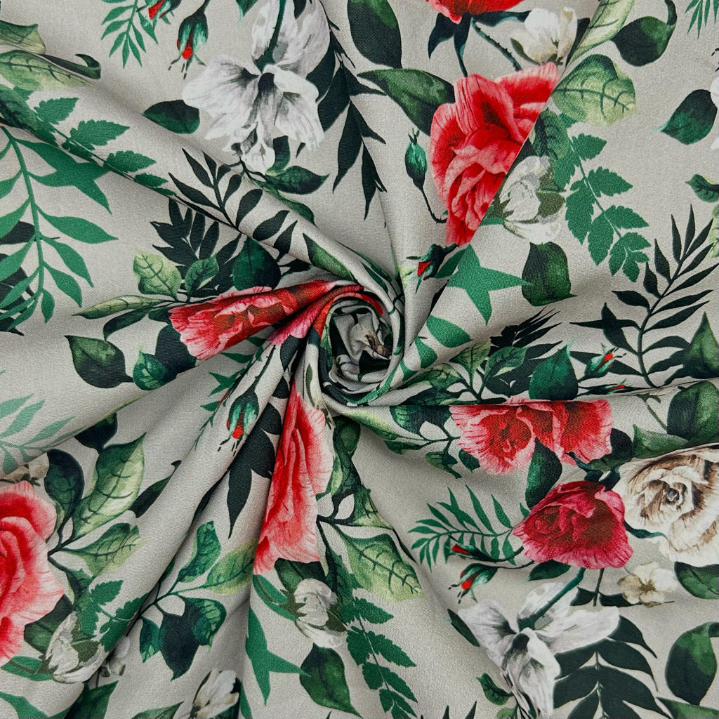 Garden of Roses Cotton Poplin Fabric