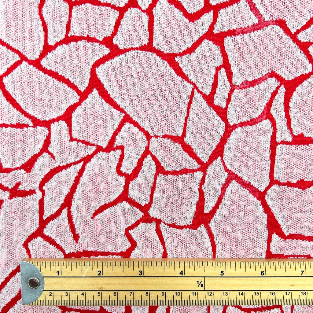 Red Shards Knit Jersey Fabric
