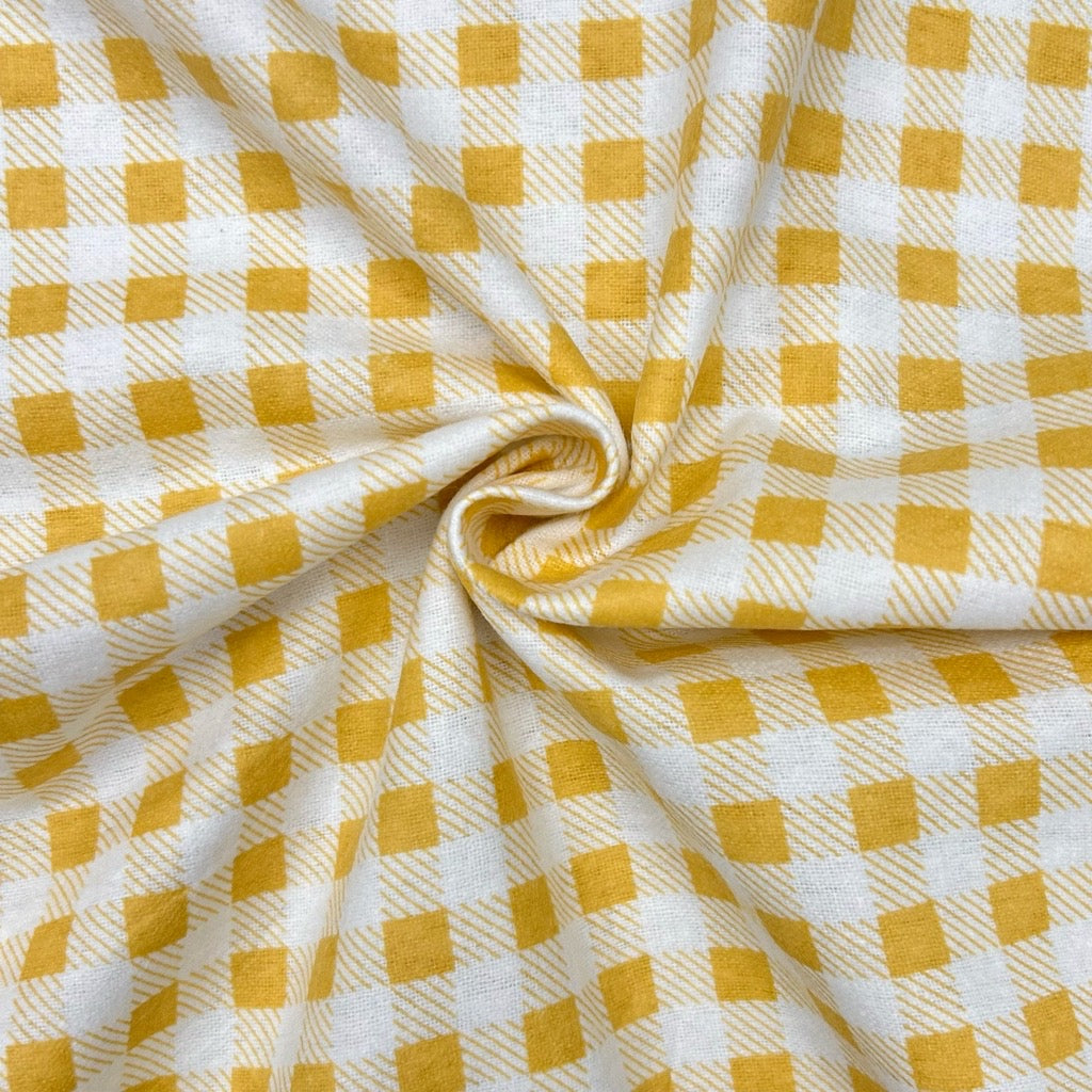 Double Check Brushed Cotton Blend Fabric